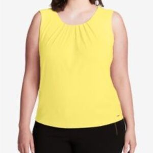 Jones Studio Yellow Sleeveless Women’s Large Blouse
